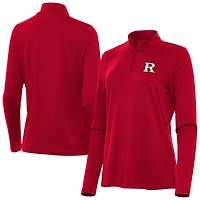 Women's Antigua  Scarlet Rutgers Scarlet Knights Reprocess Quarter-Zip Top