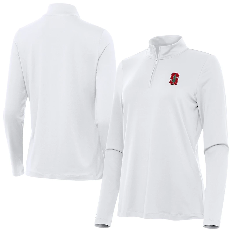 Women's Antigua Stanford Cardinal Reprocess Quarter-Zip Top