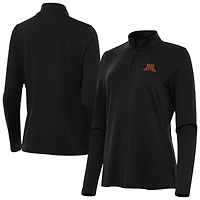 Women's Antigua  Black Minnesota Golden Gophers Reprocess Quarter-Zip Top