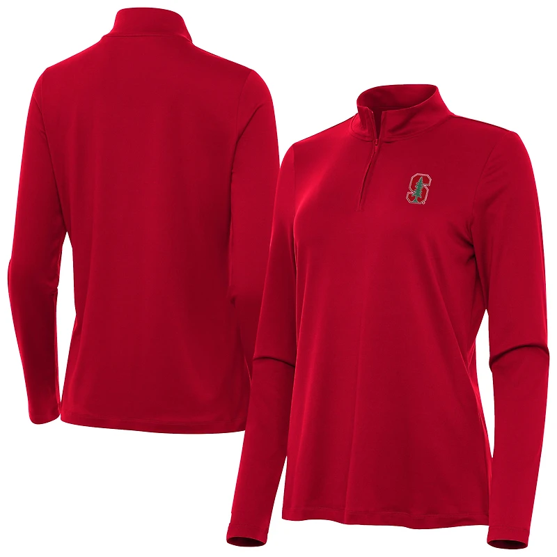 Women's Antigua Cardinal Stanford Cardinal Reprocess Quarter-Zip Top