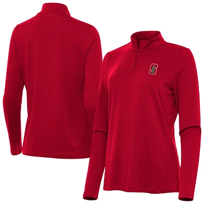 Women's Antigua  Cardinal Stanford Cardinal Reprocess Quarter-Zip Top