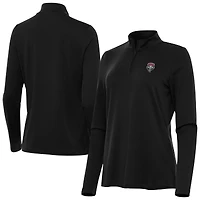 Women's Antigua  Black New Mexico Lobos Reprocess Quarter-Zip Top
