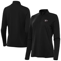Women's Antigua  Black Georgia Bulldogs Reprocess Quarter-Zip Top