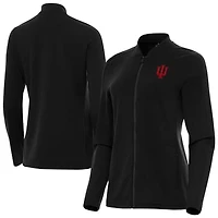 Women's Antigua  Black Indiana Hoosiers Continual Full-Zip Jacket