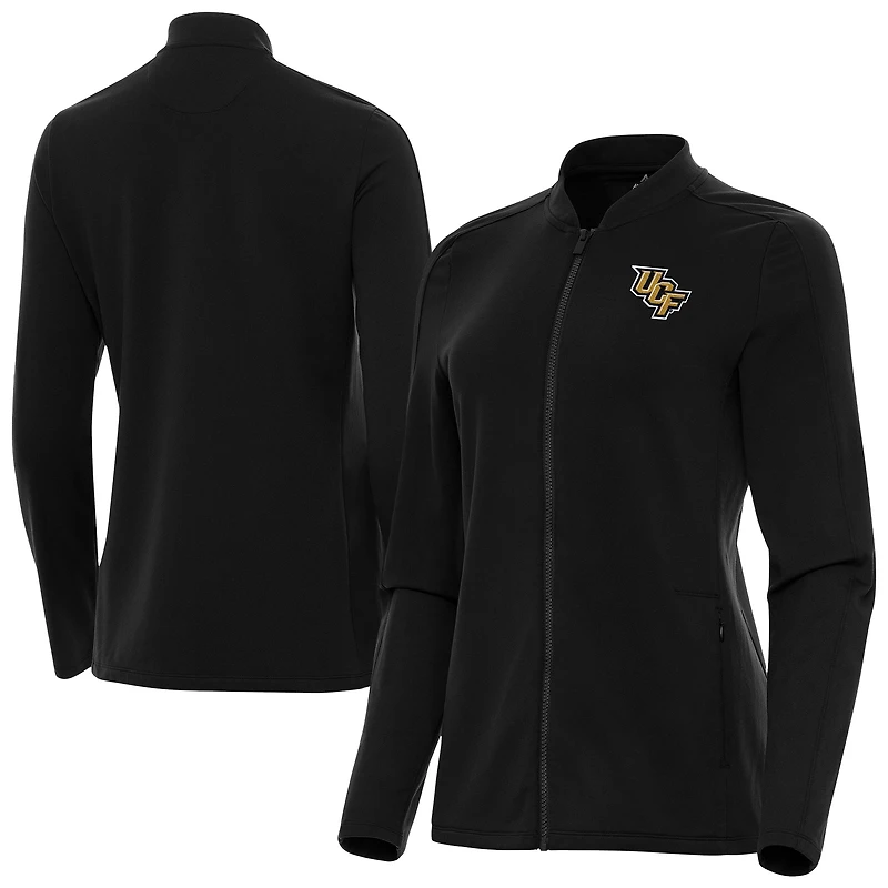 Women's Antigua Black UCF Knights Continual Full-Zip Jacket