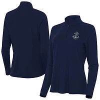 Women's Antigua Navy Navy Midshipmen Intent Quarter-Zip Top