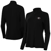 Women's Antigua Black Georgia Bulldogs Intent Quarter-Zip Top