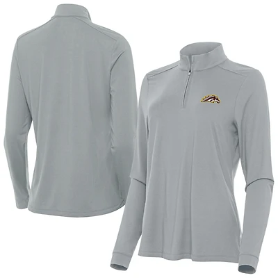 Women's Antigua  Gray Western Michigan Broncos Intent Quarter-Zip Top