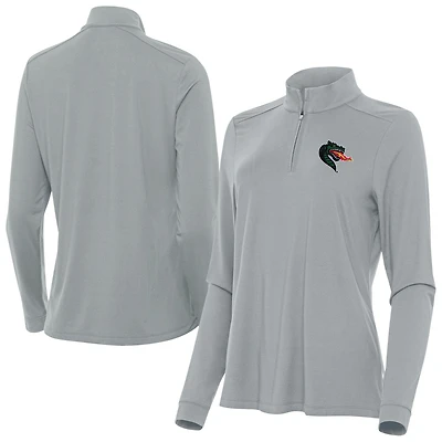 Women's Antigua  Gray UAB Blazers Intent Quarter-Zip Top