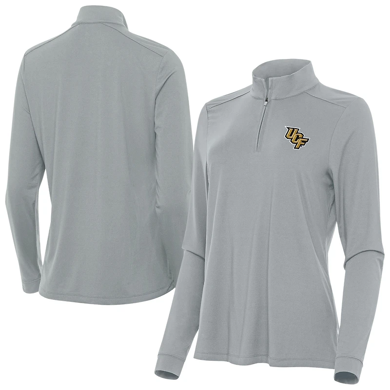 Women's Antigua  Gray UCF Knights Intent Quarter-Zip Top