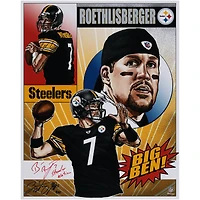 Ben Roethlisberger Pittsburgh Steelers Autographed 16" x 20" Photo Print with "Steeler Nation" Inscription - Art by Brian Kong - Limited Edition of 10