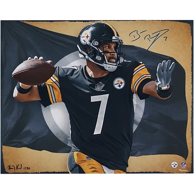 Ben Roethlisberger Pittsburgh Steelers Autographed 16" x 20" Photo Print - Art by Brian Konnick - Limited Edition #1 of 50