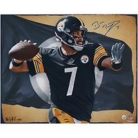 Ben Roethlisberger Pittsburgh Steelers Autographed 16" x 20" Photo Print - Art by Brian Konnick - Limited Edition #1 of 50
