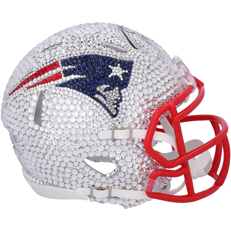 Tom Brady New England Patriots Autographed Swarovski Crystal Riddell Speed Mini Helmet - Art by Rock On Sports