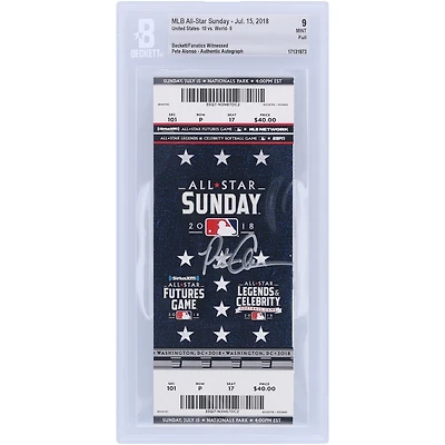 Pete Alonso New York Mets Autographed Beckett Fanatics Witnessed Authenticated 9 Ticket from July 15, 2018 - MLB All-Star Sunday