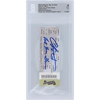 Chipper Jones Atlanta Braves Autographed Beckett Fanatics Witnessed Authenticated Auto 10 Ticket from September 30, 2012 with "Last Home Game" Inscription - 2,725th Career Hit