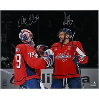 Alexander Ovechkin & Charlie Lindgren Washington Capitals Autographed 16" x 20" Red Jersey Celebration Photograph