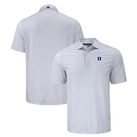 Men's Cutter & Buck  Gray Duke Blue Devils Pike Eco Flora Print Recycled Polo
