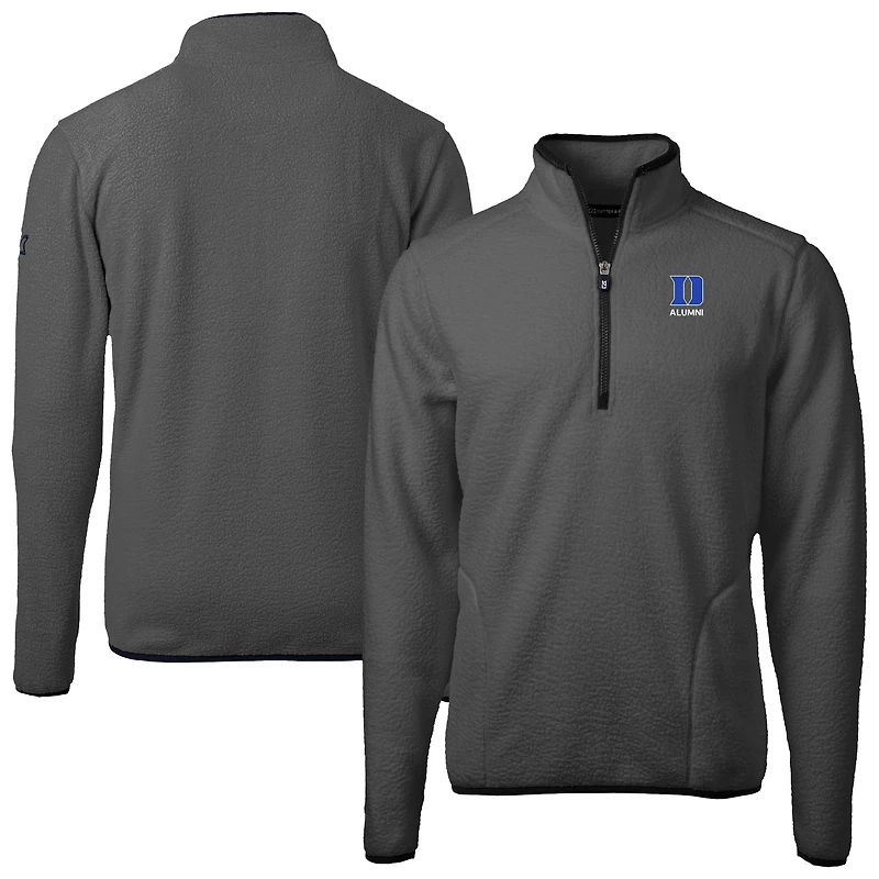 Men's Cutter & Buck Duke Blue Devils Alumni Cascade Eco Fleece Quarter-Zip Pullover Jacket
