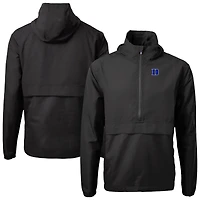 Men's Cutter & Buck Black Duke Blue Devils Charter Eco Recycled Half-Zip Anorak Jacket