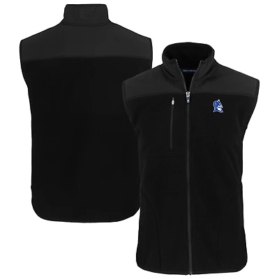 Men's Cutter & Buck  Black Duke Blue Devils Cascade Eco Fleece Full-Zip Vest