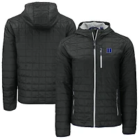 Men's Cutter & Buck  Black Duke Blue Devils Rainier Primaloft Eco Full-Zip Hooded Jacket
