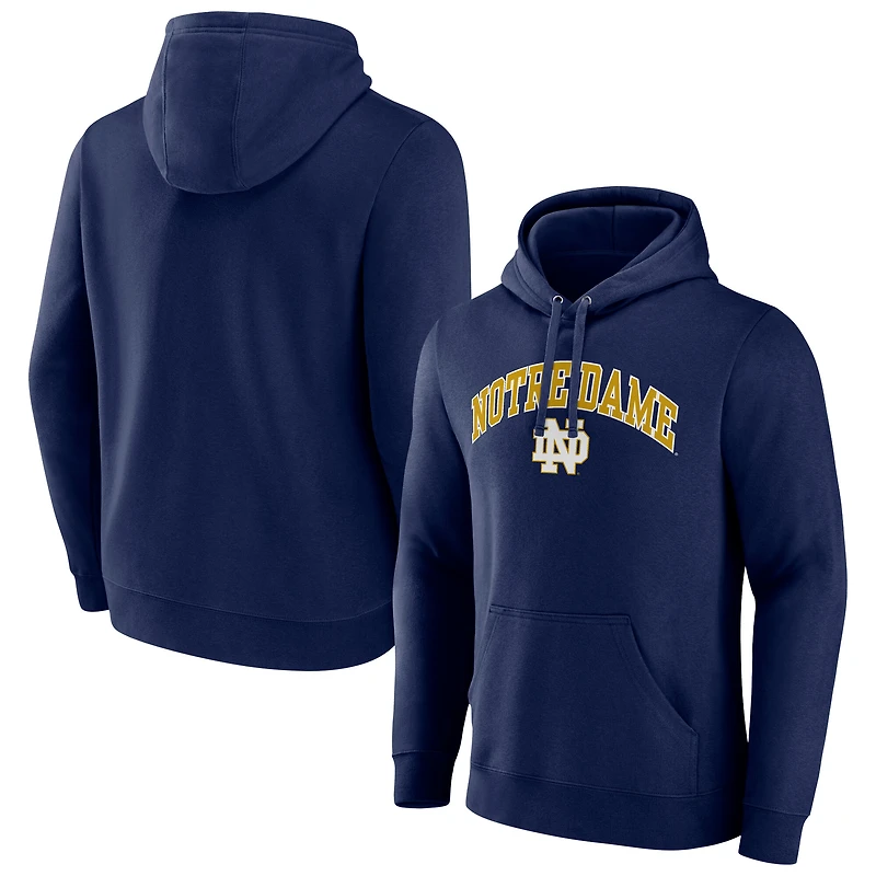 Men's Fanatics Navy Notre Dame Fighting Irish Classic Arched Applique Fleece Pullover Hoodie