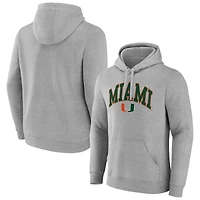 Men's Fanatics Gray Miami Hurricanes Classic Arched Applique Fleece Pullover Hoodie