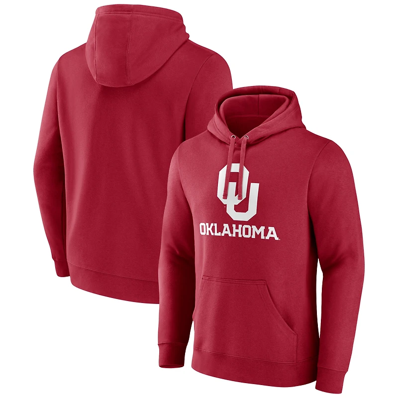 Men's Fanatics Crimson Oklahoma Sooners Team Lockup Pullover Hoodie