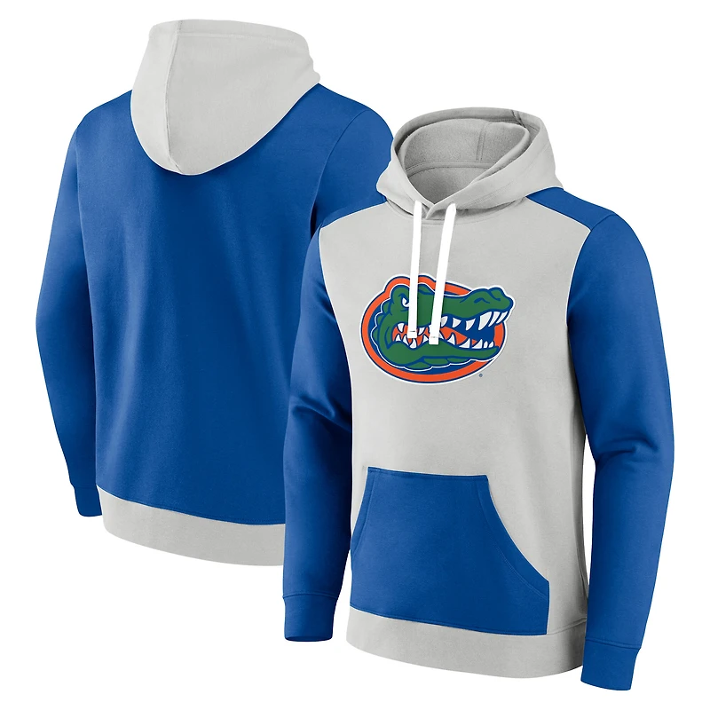 Men's Fanatics Gray/Royal Florida Gators Primary Arctic Pullover Hoodie