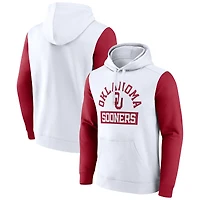Men's Fanatics White Oklahoma Sooners Extra Point Color-Block Pullover Hoodie