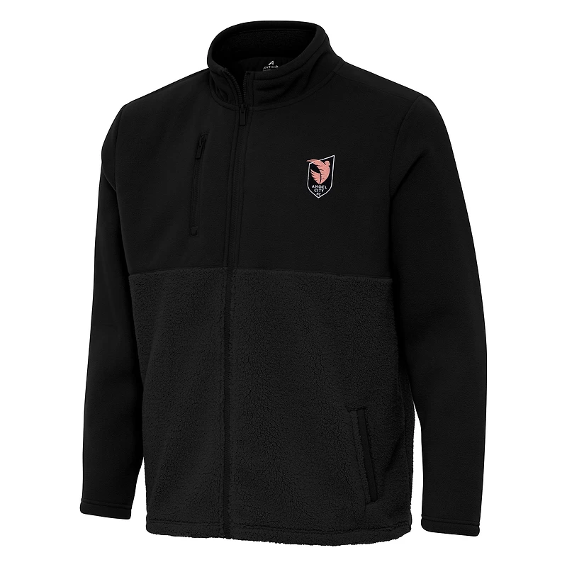 Men's Antigua Black Angel City FC Daily Fused Full-Zip Jacket