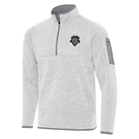 Men's Antigua  Heather Gray Washington Spirit Fortune Quarter-Zip Jacket