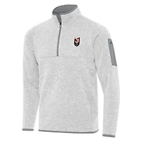 Men's Antigua Heather Gray Angel City FC Fortune Quarter-Zip Jacket