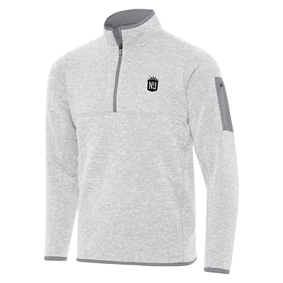 Men's Antigua Heather Gray NJ/NY Gotham FC Fortune Quarter-Zip Jacket