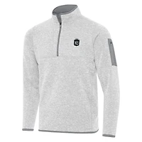 Men's Antigua  Heather Gray NJ/NY Gotham FC Fortune Quarter-Zip Jacket