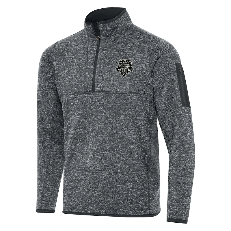 Men's Antigua  Heather Gray Washington Spirit Big & Tall Fortune Quarter-Zip Jacket