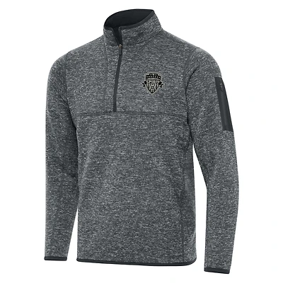 Men's Antigua  Heather Gray Washington Spirit Big & Tall Fortune Quarter-Zip Jacket