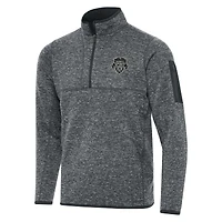 Men's Antigua  Heather Gray Washington Spirit Big & Tall Fortune Quarter-Zip Jacket