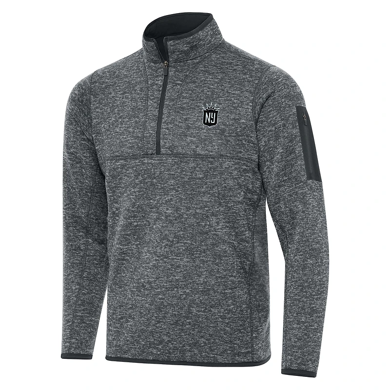 Men's Antigua  Heather Gray NJ/NY Gotham FC Big & Tall Fortune Quarter-Zip Jacket