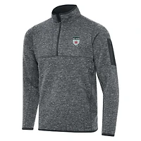 Men's Antigua  Heather Gray Chicago Red Stars Big & Tall Fortune Quarter-Zip Jacket