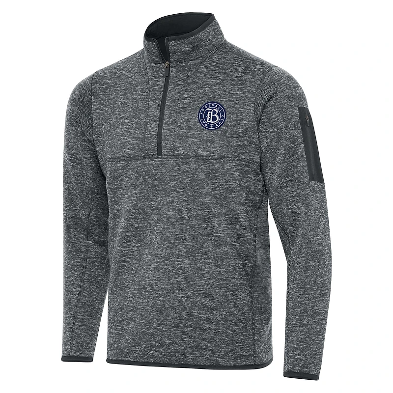 Men's Antigua  Heather Gray Bay FC Big & Tall Fortune Quarter-Zip Jacket