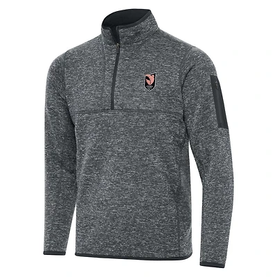 Men's Antigua Heather Gray Angel City FC Big & Tall Fortune Quarter-Zip Jacket