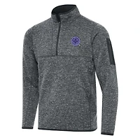 Men's Antigua  Heather Gray Racing Louisville FC Big & Tall Fortune Quarter-Zip Jacket