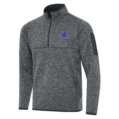 Men's Antigua  Heather Gray Racing Louisville FC Big & Tall Fortune Quarter-Zip Jacket
