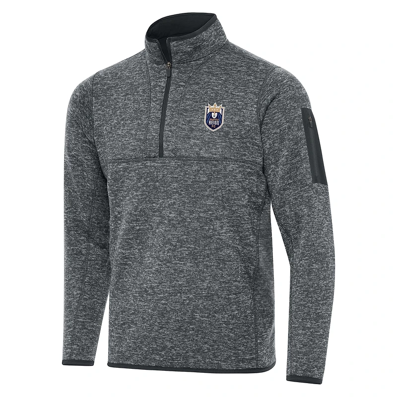 Men's Antigua  Heather Gray Seattle Reign FC Big & Tall Fortune Quarter-Zip Jacket