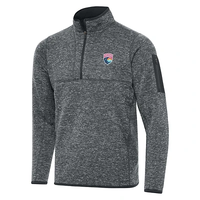 Men's Antigua  Heather Gray San Diego Wave FC Big & Tall Fortune Quarter-Zip Jacket