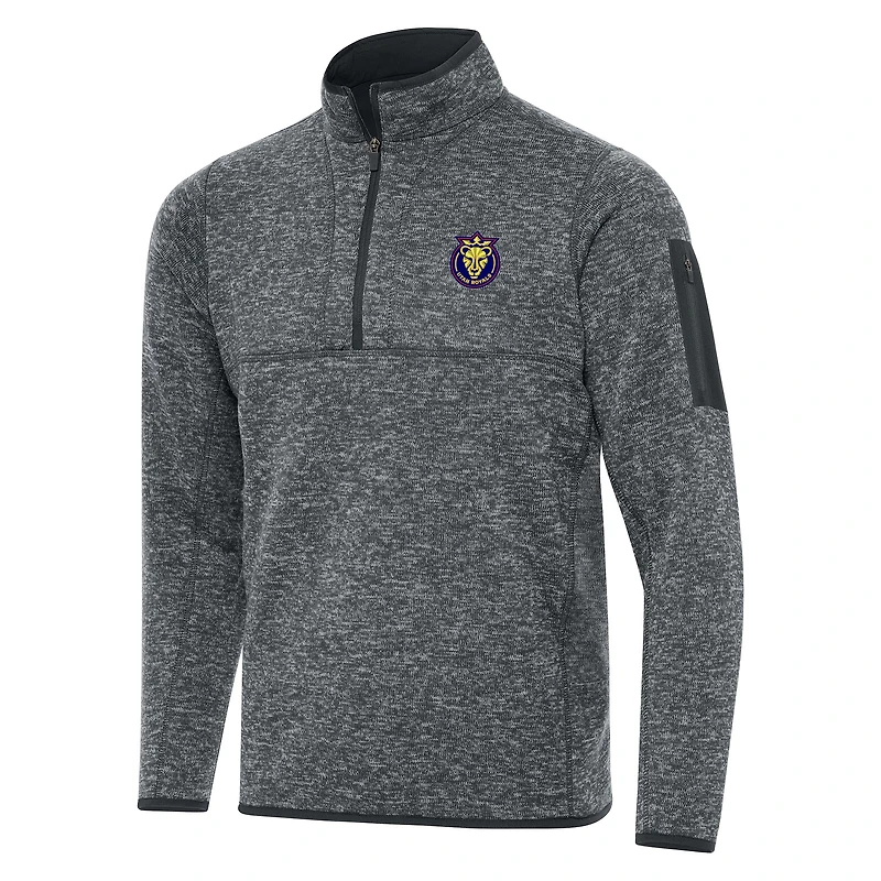 Men's Antigua  Heather Gray Utah Royals Big & Tall Fortune Quarter-Zip Jacket