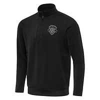 Men's Antigua  Black Washington Spirit Generation Quarter-Zip Jacket