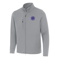 Men's Antigua Gray Racing Louisville FC Objection Full-Zip Jacket